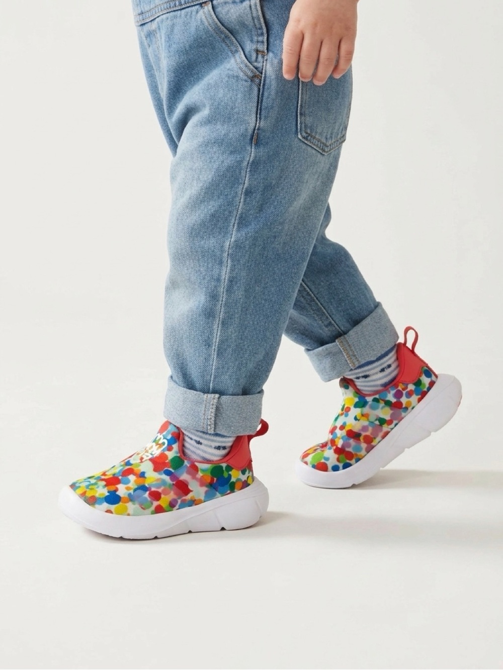 Adidas Kids Multicolor Slip-On Athletic Shoe - Red Accent
